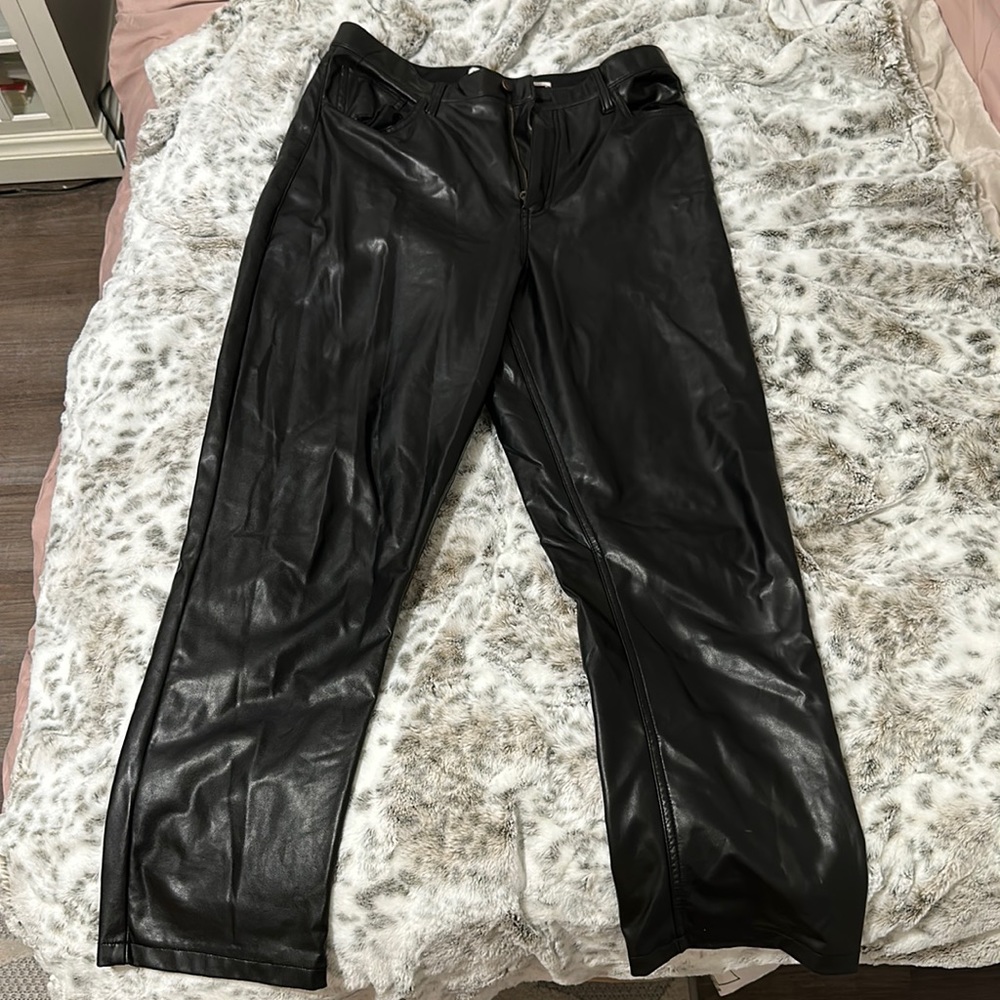 abercrombie leather pants size 14 fairly new great condition